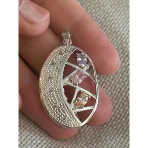 Lot a613 1 1/2 inch long pendant 925 sterling silver